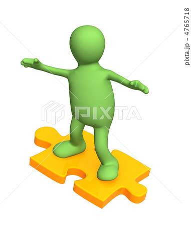 3d person puppet sliding on slice puzzle 4765718