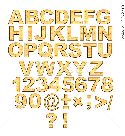 Alphabet - 3d golden letters with rivets 4765738