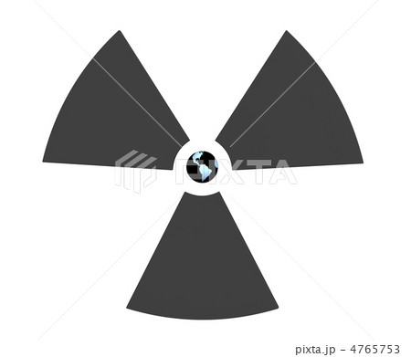 Radioactive 3d symbol with Earth in the center Radioactive 3d symbol with Earth in the center 4765753
