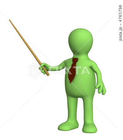 3d puppet - businessman in a tie with pick 4765796