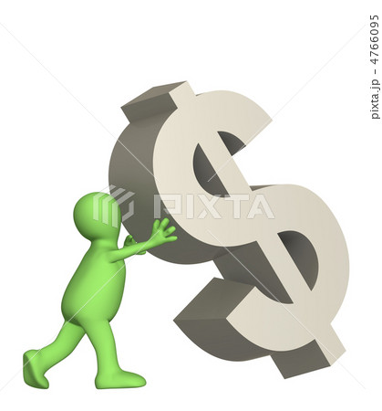 3d puppet, supporting falling symbol of dollar 4766095