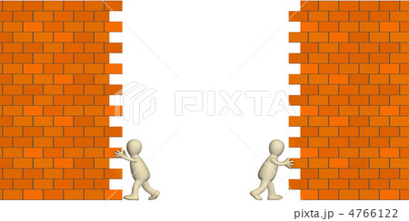 3d puppets creating pass in a brick wall 3d puppets creating pass in a brick wall 4766122