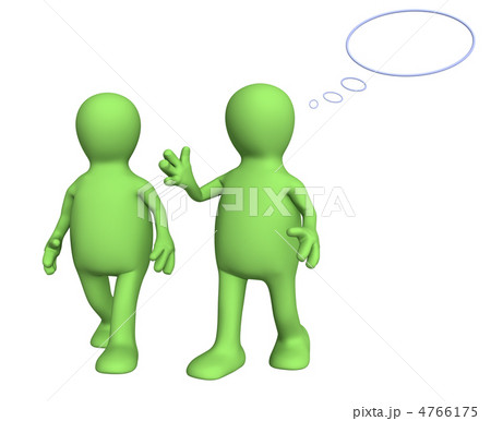 Two 3d puppets, talking on walk Two 3d puppets, talking on walk 4766175