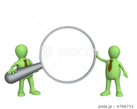 3d puppets, holding big magnifier 4766753