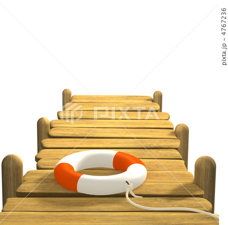 3d lifebuoy on a wooden pier 3d lifebuoy on a wooden pier 4767236