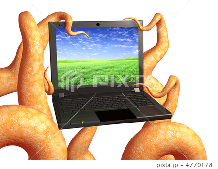 Tentacles of a monster, holding a laptop 4770178