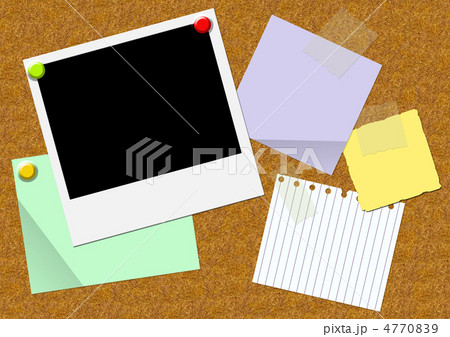 Pith board with sheets of a paper and a photo 4770839