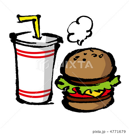 バーガーとドリンク 4771679