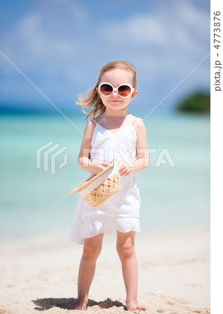Adorable little girl at beach 4773876