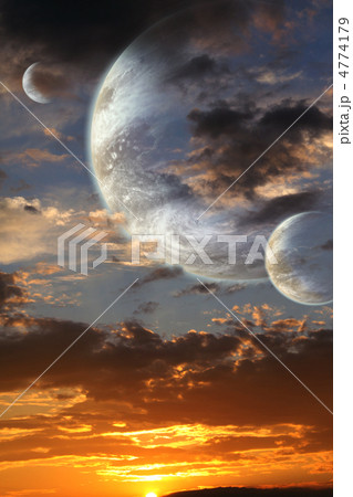 Sunset in alien planet Sunset in alien planet 4774179