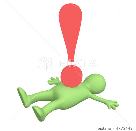 3d puppet, pressed down by exclamation mark 4775445