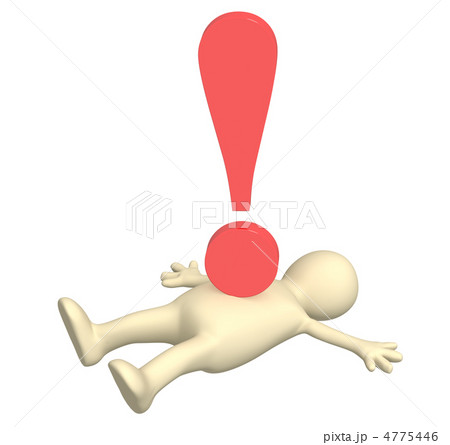 3d puppet, pressed down by exclamation mark 4775446