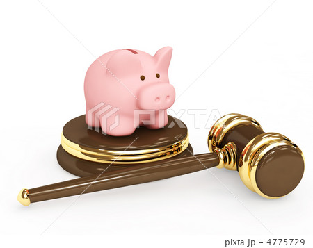 Judicial 3d gavel and piggy bank 4775729