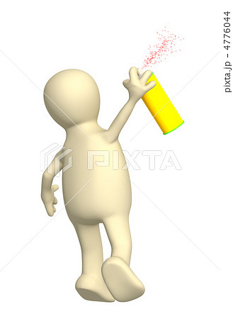Puppet, drawing a spray with a paint 4776044