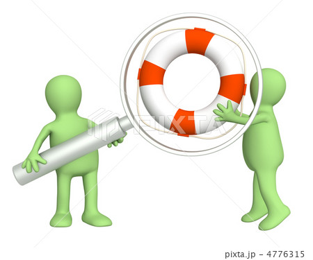 3d puppets with a lifebuoy 4776315