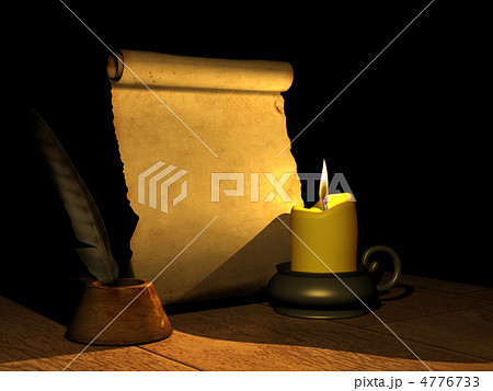 Burning candle and the ancient manuscript Burning candle and the ancient manuscript 4776733