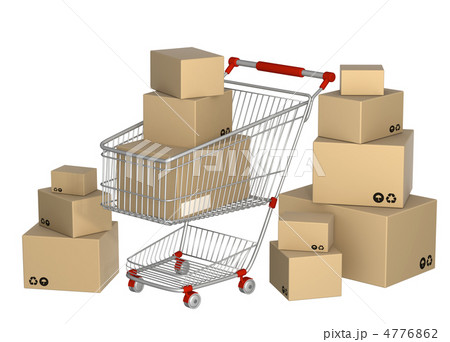 Shopping cart and boxs 4776862