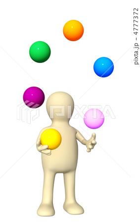 Puppet Juggling With Ballsのイラスト素材