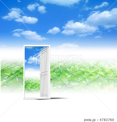 青空が見える扉の向こうのイラスト素材