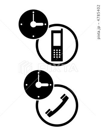 時計と電話のアイコン 4785402