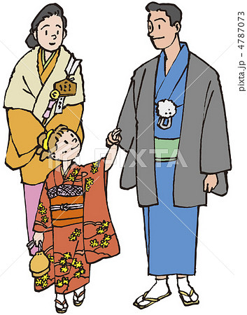 冬　正月　家族　初詣 4787073