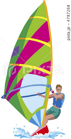 旅行 ウィンドサーフィン スポーツ 夏 海のイラスト素材