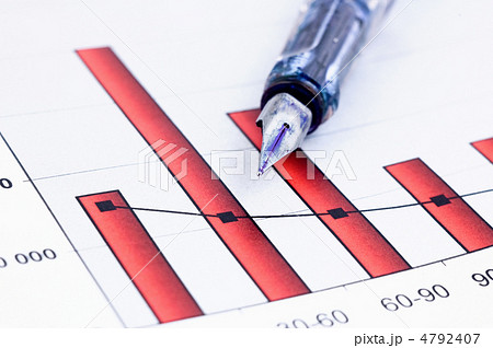 Fountain pen and  Business charts 4792407