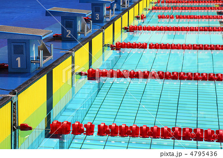 Four platforms for  start in swimming pool 4795436