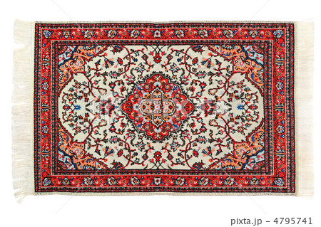 Rectangular bright carpet horizontally lies on  white background 4795741