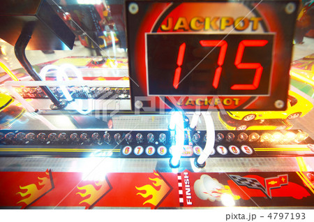 Close-up view of colorful racing game with tableau on electronic 4797193