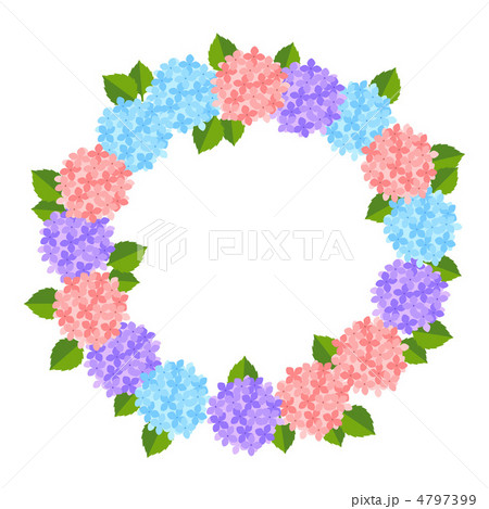 アジサイのリースのイラスト素材