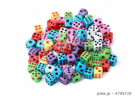 Playing varicoloured bones lie on  heap on  white background 4799726