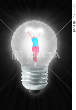dancing power woman in Light bulb collage dancing power woman in Light bulb collage 4799936