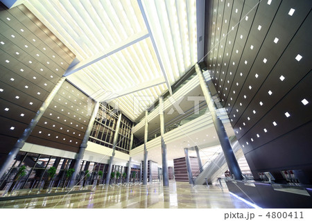 MOSCOW - DECEMBER 19: Much round coffee-tables in area of rest i 4800411