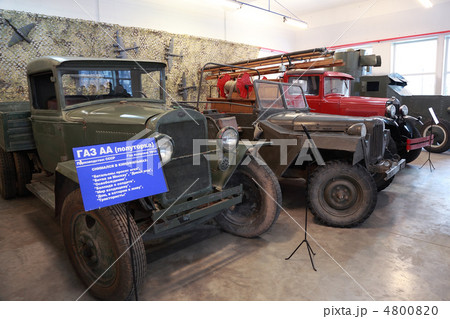 MOSCOW - JANUARY 19: Old trucks, military vehicle in museum of M 4800820