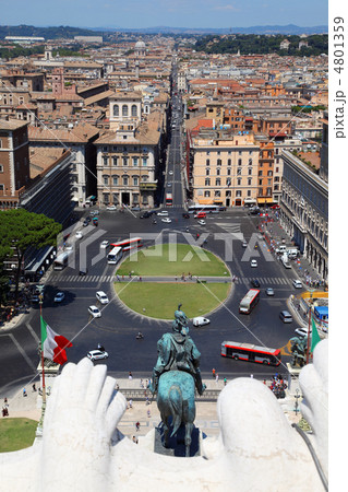 panorama of Rome from Altar of Fatherland in Rome, Italy. equest 4801359