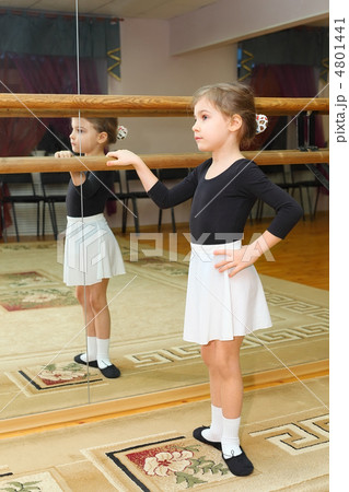 little girl wear pointe in ballet class near frame and large mir little girl wear pointe in ballet class near frame and large mir 4801441
