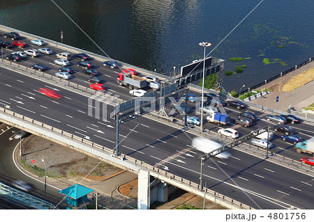 Dorogomilovskiy bridge on third transport ring in Moscow, Russia 4801756