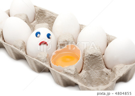 Egg looks at broken person Egg looks at broken person 4804855