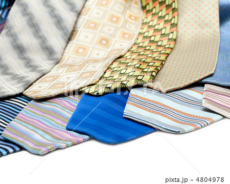 Male ties over white background 4804978