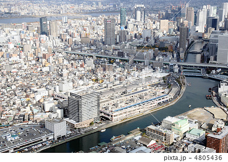 大阪中央卸売市場を空撮 4805436