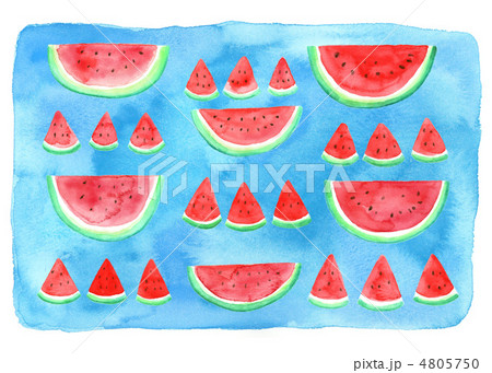 スイカ模様のイラスト素材