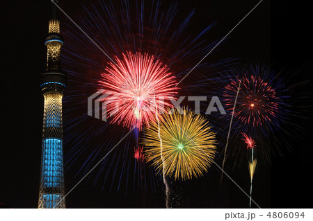 スカイツリーと花火 スカイツリーと花火 4806094
