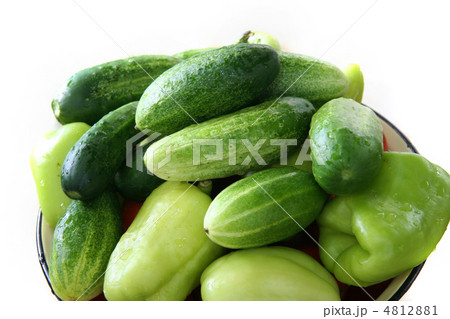 A fresh green cucumber close-up A fresh green cucumber close-up 4812881