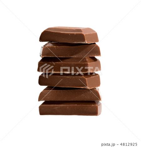 Chocolate pieces on white 4812925