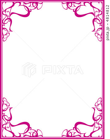 飾り枠17 ピンク のイラスト素材