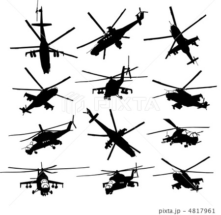 Helicopter silhouettes set. 4817961