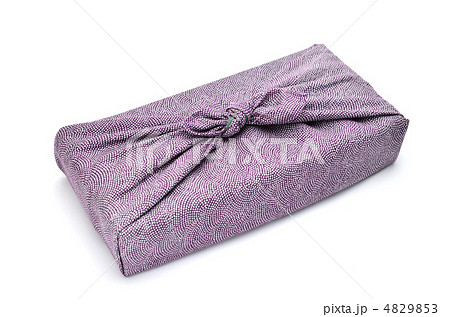 風呂敷包み　紫　白バック 4829853
