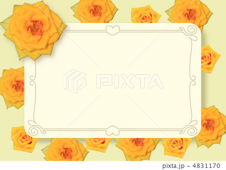 メッセージカード黄色いバラ リボン無 のイラスト素材