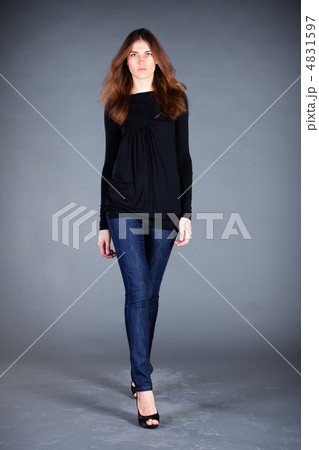 beautiful girl on a dark background 4831597